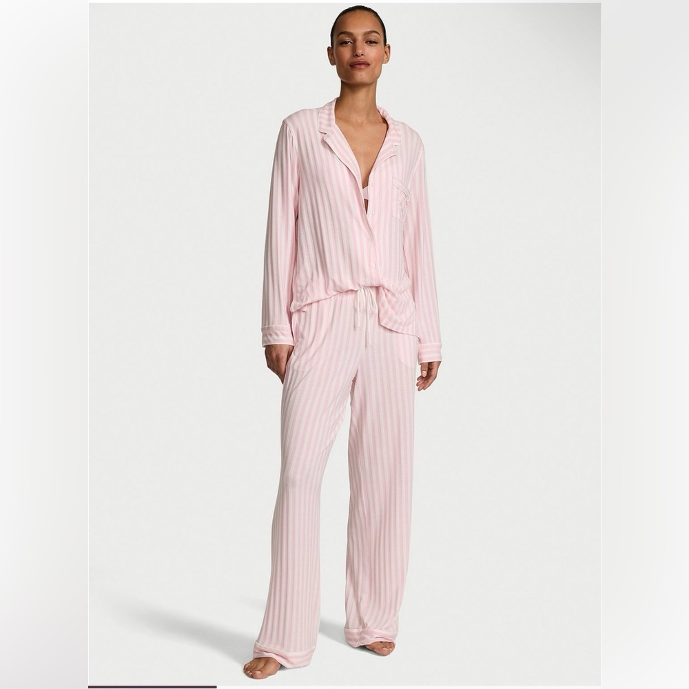 Victoria's Secret Light Pink Striped Pajama Set